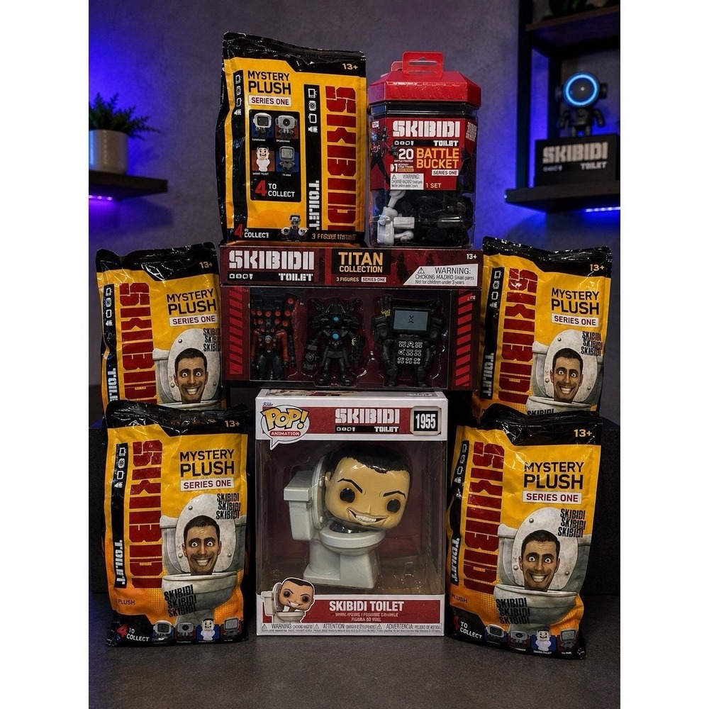 Skibidi Toilet Lot Funko Pop 1955 Titan Figures Plush Battle Bucket Bundle